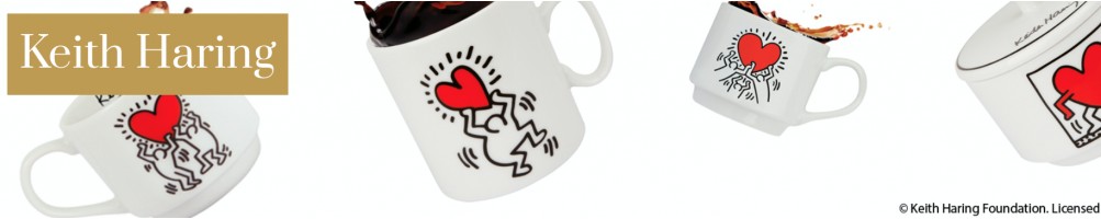 K.HARING SET 2 TAZZINE CAFFÉ CON VASSOIO E ZUCCHERIERA EGAN